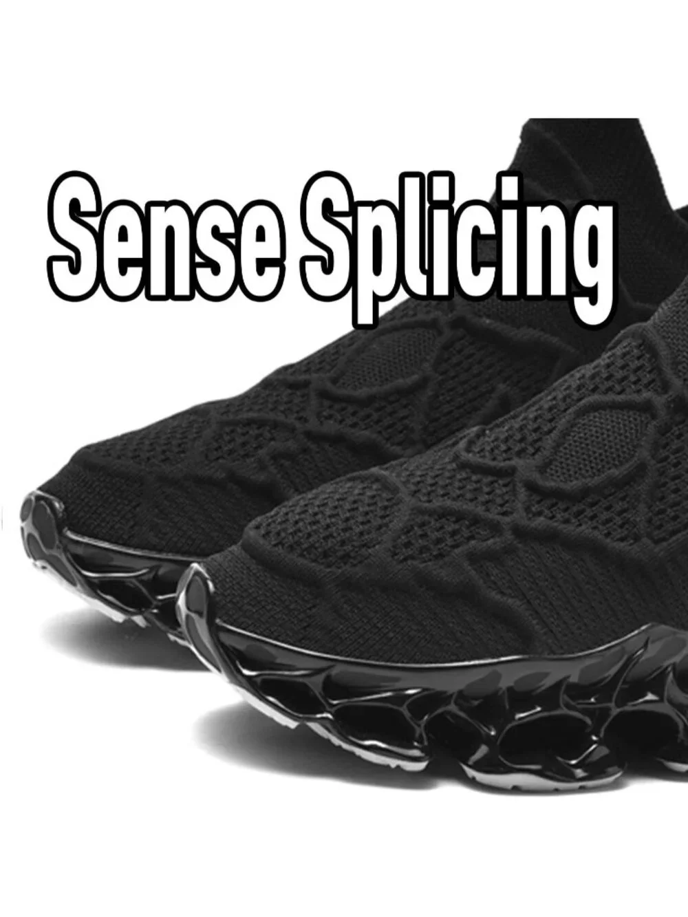 🆕Men's All Black Slip on Loafers Walking Tennis Shoes Running Blade Sneakers